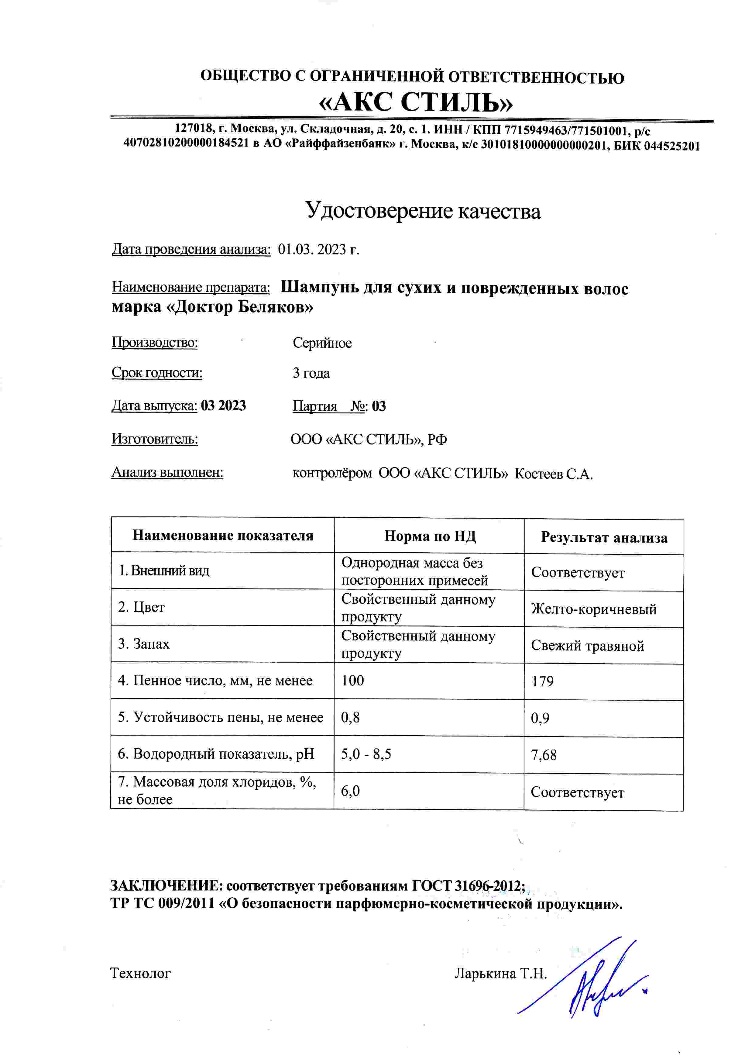 Паспорт №032023